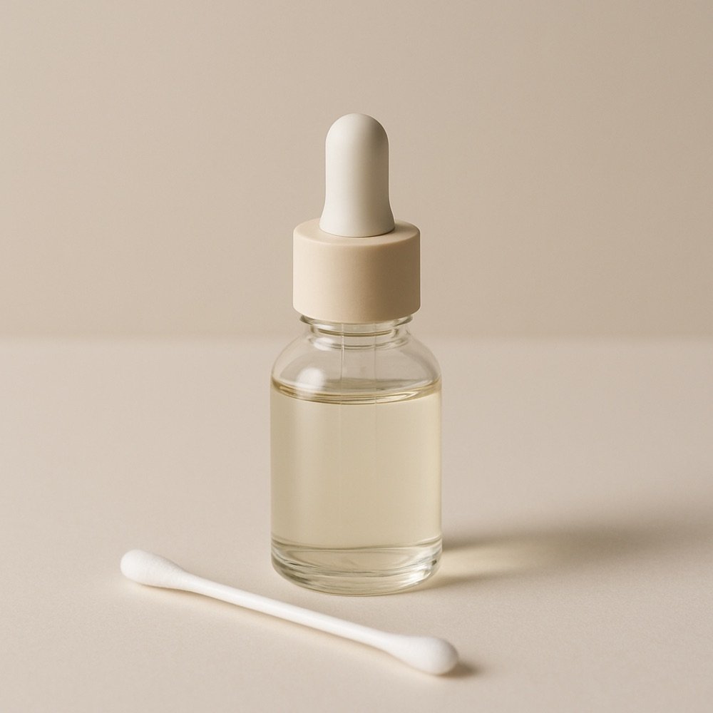 AI-generated editorial product photograph (not the exact linked Amazon listing) of gentle lash glue remover