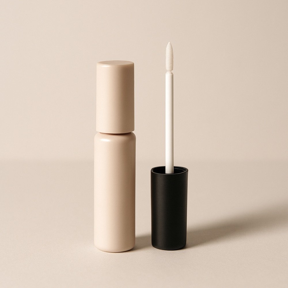 AI-generated editorial product photograph (not the exact linked Amazon listing) of latex-free lash adhesive